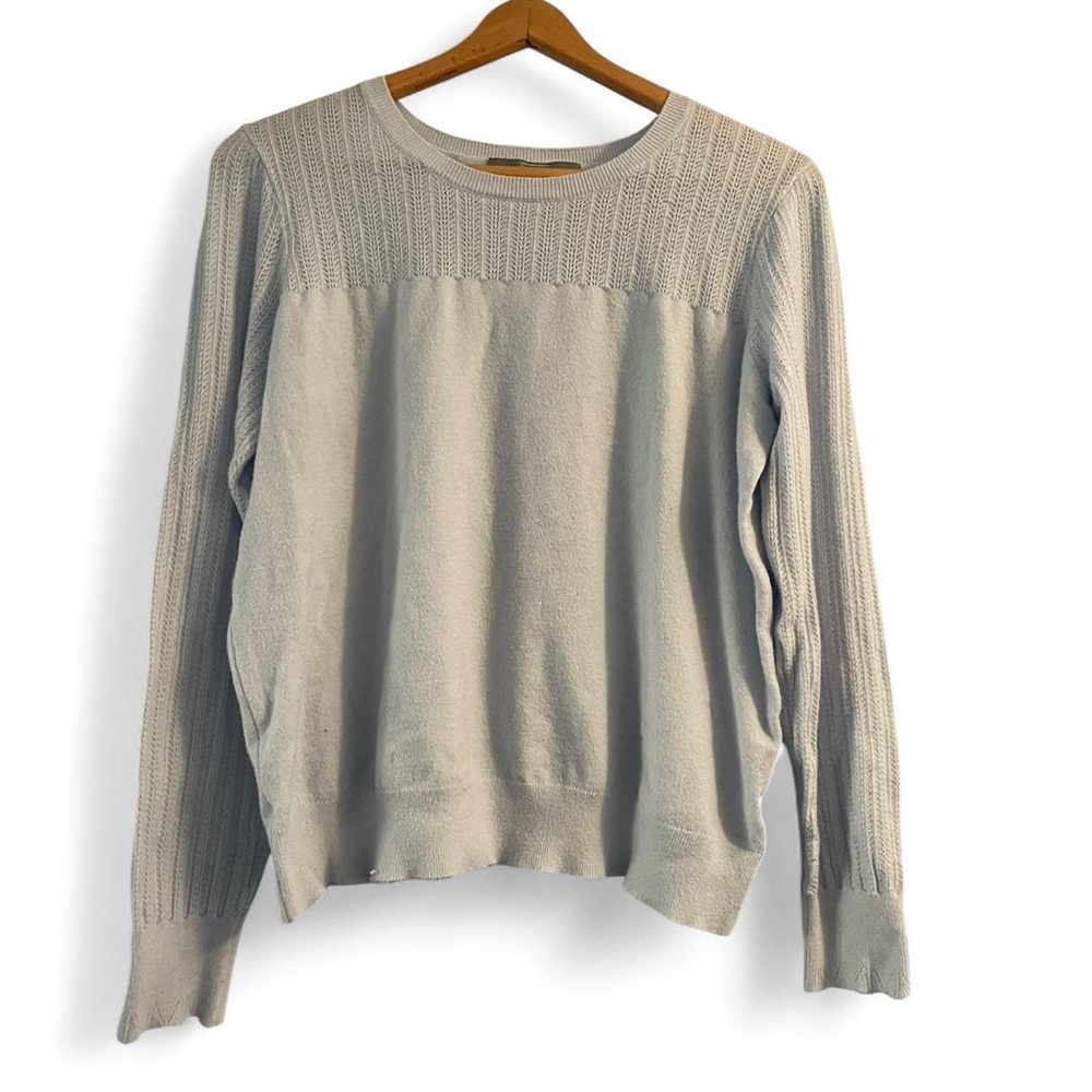 Berkley Jensen Women's XXL Light Blue Lace Top Winter Spring Lightweight Sweater